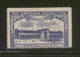 USA 1901 BUFFALO PAN AMERICAN EXHIBITION TYPE 10 POSTER STAMP HM AGRICULTURAL BLUE - Cartes Souvenir
