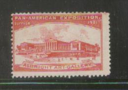 USA 1901 BUFFALO PAN AMERICAN EXHIBITION TYPE 10 POSTER STAMP HM ALBRIGHT ART GALLERY RED - Recordatorios