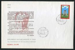 TURKEY 1990 FDC - 75th Anniversary Of The Gallipoli Campaign, Gelibolu, Apr. 25. - FDC