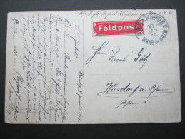 1916, BAHNPOST  NRNB III WRZB, Klarer Stempel Auf Karte - Feldpost (postage Free)