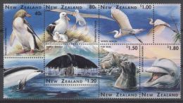 New Zealand - 1996 Marine Animals Block Of Six MNH__(TH-12184) - Unused Stamps