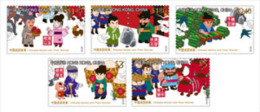 Hong Kong 2011 Children Stamps - Chinese Idioms Ox Cock Rice Costume Kid Water Rock - Vaches
