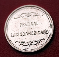 Token Jeton " 1 / Festival Latino-americano" (USA Ou Angleterre ?) Amusement Fête Casino - Andere & Zonder Classificatie