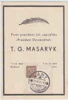 1937 Czechoslovakia Commemorative Letter, Paper, Cover, Stamp, Sheet, Stationery. T.G.Masaryk Smutek... (B05011) - Briefe U. Dokumente