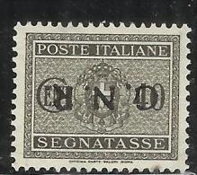 ITALIA REGNO ITALY KINGDOM 1944 REPUBBLICA SOCIALE ITALIANA RSI SEGNATASSE TAXES TASSE GNR CENT. 40 MNH VARIETY VARIETA´ - Taxe