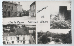 Cpsm " Souvenir De CASTELNAU RIVIERE BASSE " Multivues - TRES RARE ! Circulé Vers Pouzols - Castelnau Riviere Basse