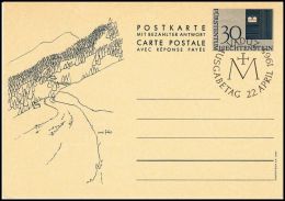 Liechtenstein 1965, Postal Stationery With Paid Reply, Postmark Vaduz - Entiers Postaux