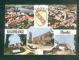 CPSM - HAGONDANGE (57) - Multivues ( Vue Aérienne - Rue Animée ... COMBIER CIM ) - Hagondange