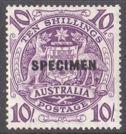 Australia 1948 Arms 10 Shillings Specimen MLH - Mint Stamps