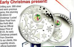 AUSTRALIA $1 CHRISTMAS LOCKET COLOUR FRONT QEII BACK 2012 PROOF 1 Oz .999 SILVER READ DESCRIPTION CAREFULLY !!! - Sonstige & Ohne Zuordnung