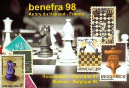 0368 - Carte Postale Benefra - Aubry Du Hainaut 3-10-1998 - Réunion Internationale Des Collectionneurs Sur Les échecs - Echecs