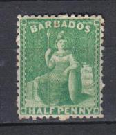 SS1616 - BARBADOS 1875, Yvert Il N. 28  *  Mint . FIL CC . Dent 12 1/2 - Barbados (...-1966)