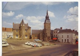 BOULOIRE . - L´Eglise Et Le Château. Voitures Années 60 Stationnées.  CPM - Bouloire