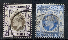 Hongkong S.G 80 KING EDWARD VII KE 8 CENTS 1903 1904; 10 Cents 1907 KEVII YT N° 84 1903 - 10 C. Outremer - Edouard VII - Usati