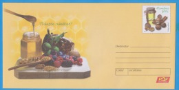 ROMANIA Honey, Berries, Raspberries, Strawberries, Bee,  Walnuts, Postal Stationary Cover 2013 - Abejas