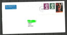 GREAT BRITAIN England Air Mail Cover To Estland Estonia Estonie 2013 With Queen Elizabeth II & Billy Elliot Stamps - Brieven En Documenten