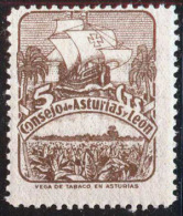 SPAIN - ESPANA - ASTURIAS Y LEON - COLUMBO + SHIPS - VEGA De TABACO - 5 Cts - **MNH - In Back Numero - Tobacco