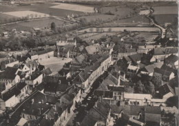 LES AIX D'ANGILLON - Vue Aérienne Sur La Place Et La Grande Rue -  CPSM - Les Aix-d'Angillon