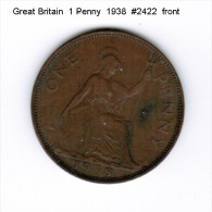 GREAT BRITAIN    1  PENNY  1938 (KM # 845) - D. 1 Penny