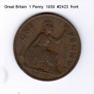 GREAT BRITAIN    1  PENNY  1939 (KM # 845) - D. 1 Penny