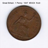 GREAT BRITAIN    1  PENNY  1947 (KM # 845) - D. 1 Penny