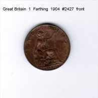 GREAT BRITAIN    1  FARTHING  1904 Pin Hole (KM # 792) - B. 1 Farthing