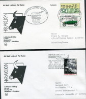 1983 Germany Greece Crete Frankfurt - Heraklion - Frankfurt Lufthansa First Flight  Postcards X 2 - Covers & Documents