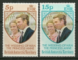 British Antarctic T.     " Princess Anne´s Wedding"     Set   SC# 60-61  MNH** - Unused Stamps