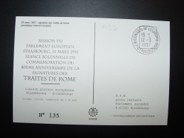 LUXEMBOURG SESSION STRASBOURG 40eme ANNIVERSAIRE SIGNATURES DES TRAITES DE ROME 1957-1997 EUROPE TIRAGE LIMITE - Covers & Documents