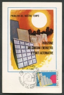 ITALIA - FDC - CARTOLINA MAXIMUM CARD 1980 - FONTI ENERGETICHE E RIDUZIONE DEI CONSUMI PANNELLI SOLARI - 355 - Elettricità