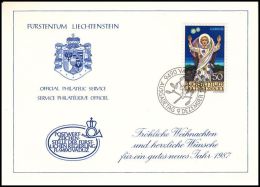 Liechtenstein 1985, Card "Christmass", Postmark Vaduz - Covers & Documents