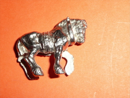 Rare Figurine Métal Kinder Vintage Animaux Animal Cheval De Trait Labour - Metallfiguren