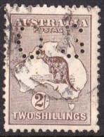 Australia 1916 Kangaroo 2 Shillings Brown 3rd Wmk Perf OS Used - Used Stamps