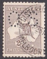 Australia 1916 Kangaroo 2 Shillings Brown 3rd Wmk Perf OS Used - - - Oblitérés