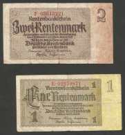 DEUTSCHLAND - Weimarer Republik - 1 & 2 RENTENMARK - Lot Of 2 Banknotes (Berlin 1937) - Lotti E Collezioni