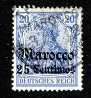 (1211)  Morocco 1906  Mi.37c Light Blue / Sc.36  Used  Catalogue €40. - Maroc (bureaux)