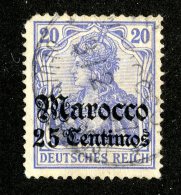 (1212)  Morocco 1906  Mi.37a  Short Perf / Sc.36  Used  Catalogue €10. - Marruecos (oficinas)