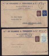 PORTUGAL - LISBONNE - LISBOA / 1950-1951 - 2 LETTRES POUR L ALLEMAGNE (ref 4826) - Brieven En Documenten