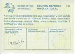 FRANCE - 1941 - UNION POSTALE UNIVERSELLE -  COUPON-REPONSE INTERNATIONAL - - Cupón-respuesta