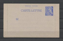 CARTE LETTRE DU 1 FRANC OUTREMER MERCURE Cote: 40 € - Letter Cards