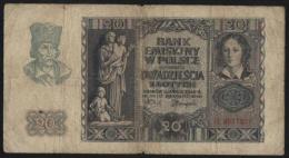 Polen 20 Zlotych 1940  Stark Gebrauchter Zustand - Poland