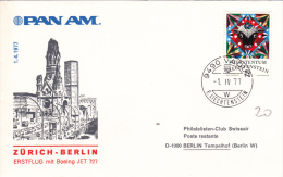 Erstflug Zurich Berlin 1977 - PanAm Boeing 727 - 1er Vol Flight - Vaduz Liechtenstein - Primi Voli