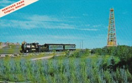 Canada Heritage Park 1905 Standard Gauge Locomotive Passes The Working Replica Of Dingman Calgary Alberta - Calgary