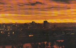 Canada Reflected In One Of Western Canadas Famous Fiery Sunsets Is Calgarys Growing Skyline Calgary Alberta - Calgary