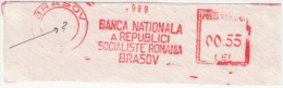 AMOUNT, NATIONAL BANK, PLOIESTI, RED MACHINE POSTMARKS ON FRAGMENT, ROMANIA - Machines à Affranchir (EMA)