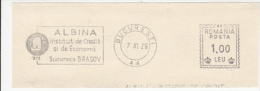 AMOUNT, LOAN COMPANY, BUCHAREST, MACHINE POSTMARKS ON FRAGMENT, 1929, ROMANIA - Franking Machines (EMA)