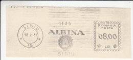 AMOUNT, LOAN COMPANY, SIBIU, MACHINE POSTMARKS ON FRAGMENT, 1931, ROMANIA - Franking Machines (EMA)