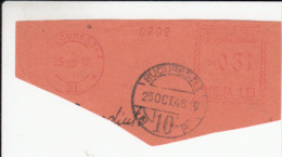 AMOUNT, BUCHAREST, MACHINE POSTMARKS ON FRAGMENT, 1948, ROMANIA - Franking Machines (EMA)