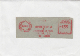 AMOUNT, BUCHAREST, STATE BANK, MACHINE POSTMARKS ON FRAGMENT, 1960, ROMANIA - Frankeermachines (EMA)