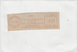 AMOUNT, BUCHAREST, FACTORY ADVERTISING, MACHINE POSTMARKS ON FRAGMENT, 1960, ROMANIA - Frankeermachines (EMA)